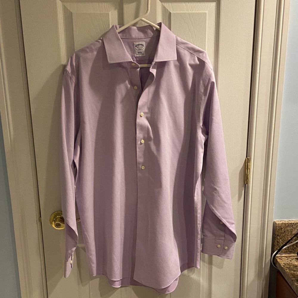 Brooks Brothers Lavender Dress Shirt - Spread Collar cotton non-iron